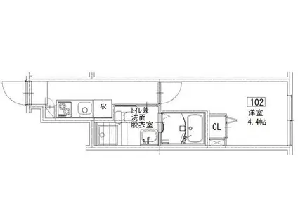 ソルナクレイシア西荻窪II(1K/1階)の間取り写真