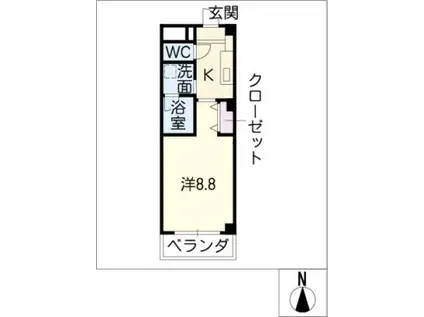 イルグラン藤森(1K/2階)の間取り写真