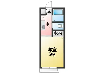 ヴィラカレン(1K/2階)の間取り写真