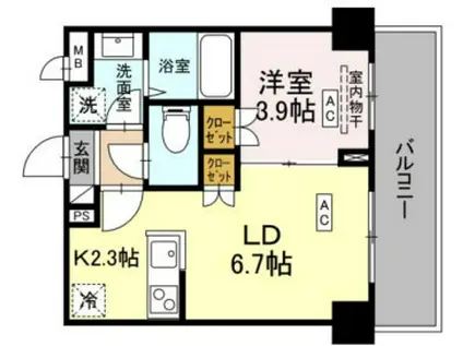 ロイジェント西新井(1LDK/1階)の間取り写真
