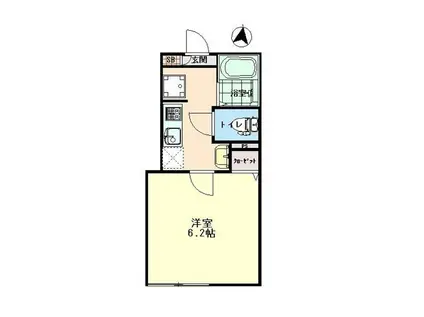 THE MALIE久米川(1K/1階)の間取り写真