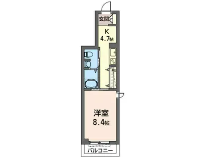 バシレウス(1K/2階)の間取り写真