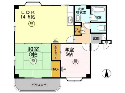 サンモデスト(2LDK/3階)の間取り写真