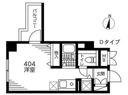 アエリア湘南(ワンルーム/4階)の間取り写真