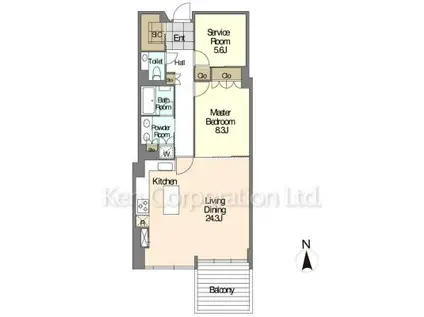 JOYLUXE THE RESIDENCE AKIYA(1SLDK/4階)の間取り写真