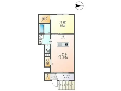 サンヴィレッジ(1LDK/1階)の間取り写真