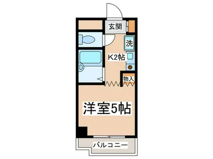 グリーンハイムいしざか(1K/4階)の間取り写真