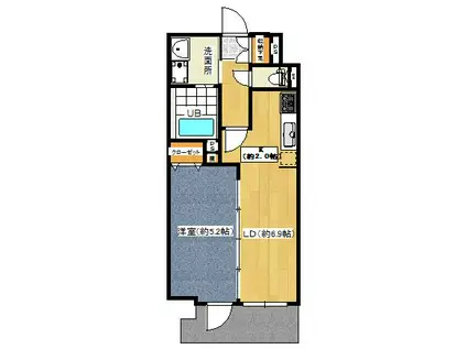 EXCLUSIVE(1LDK/3階)の間取り写真