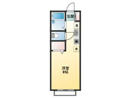 グリシーヌ藤崎II(1K/2階)の間取り写真