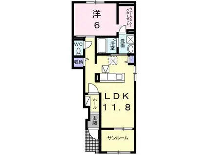 アステール(1LDK/1階)の間取り写真