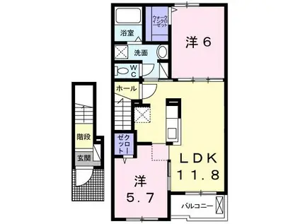 サンコート網干(2LDK/2階)の間取り写真