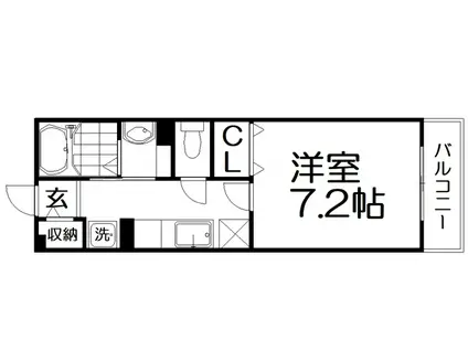 ミルトプラッツII(1K/1階)の間取り写真