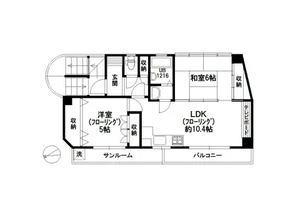 光が丘パークサイドフラッツ(2LDK/3階)の間取り写真