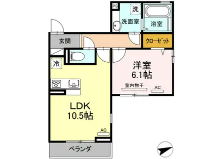 クリア南砂(1LDK/3階)の間取り写真