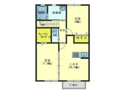 ソレイユ(2LDK/2階)の間取り写真