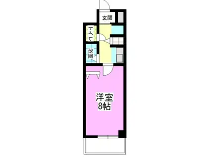 スタシオン南(1K/8階)の間取り写真