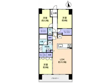 ウエリス八千代村上(3LDK/14階)の間取り写真
