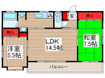 EGUTI BLDG(2LDK/3階)の間取り写真