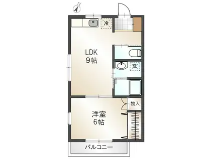 コーポ井上III(1LDK/2階)の間取り写真