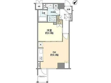 クオリア銀座(1LDK/2階)の間取り写真
