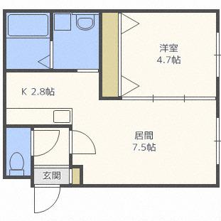 CASA OTTO(1LDK/2階)の間取り写真