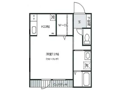 ヴェールコメン(1K/1階)の間取り写真