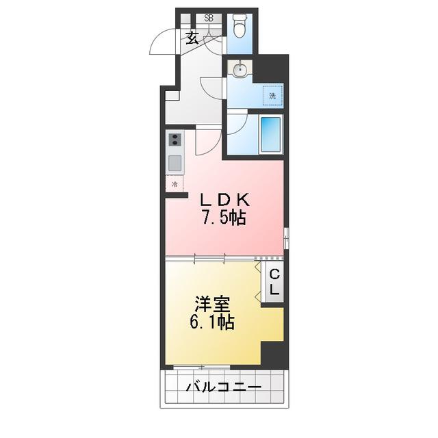 ALIVIS東十条(1LDK/2階)の間取り写真