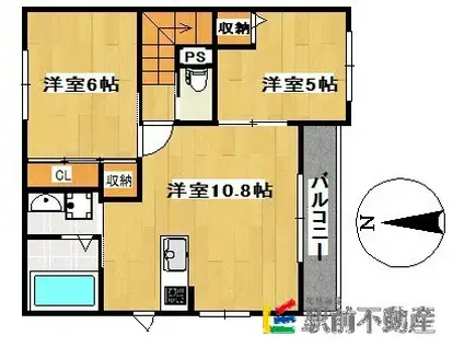 エクラージュIII(2LDK/2階)の間取り写真