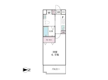 シューティングスター(1K/3階)の間取り写真