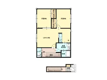 チムジュラハウス木ノ下(2LDK/2階)の間取り写真