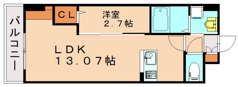 エミネント水巻駅前(1LDK/6階)の間取り写真