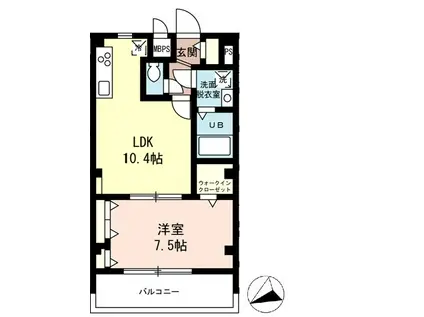 ジュネス(1LDK/1階)の間取り写真