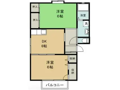 アーバンハウス(2DK/1階)の間取り写真