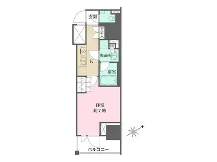 ザ・パークワンズ門前仲町(1K/10階)の間取り写真