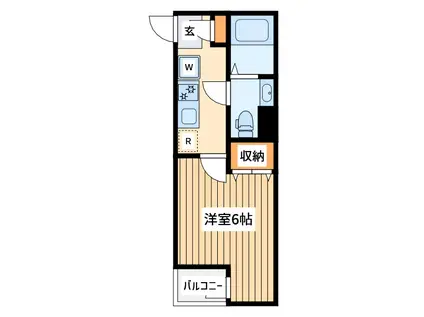 クレア天王台(1K/2階)の間取り写真