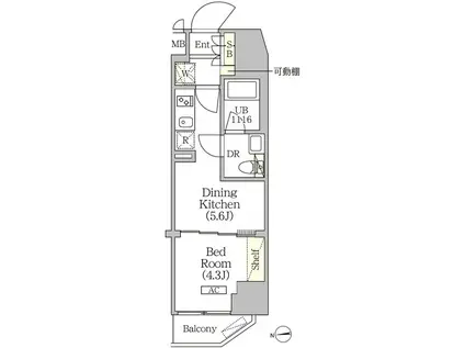クラリティア浅草橋(1DK/7階)の間取り写真