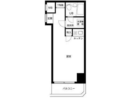 マートルコート第2中目黒(ワンルーム/11階)の間取り写真