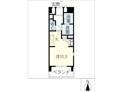 G・EXCEED A棟(ワンルーム/5階)の間取り写真