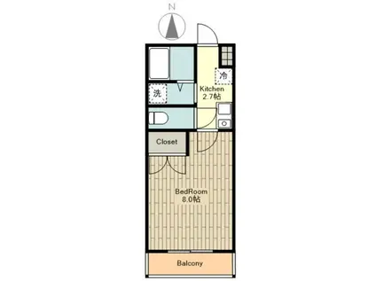 シャトル上井草(1K/2階)の間取り写真