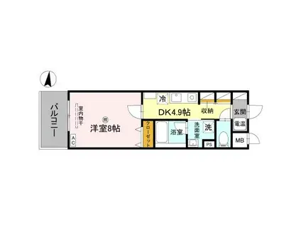 TAISHI CUBE(1DK/1階)の間取り写真