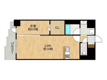 CREWS.REINE(1LDK/4階)の間取り写真