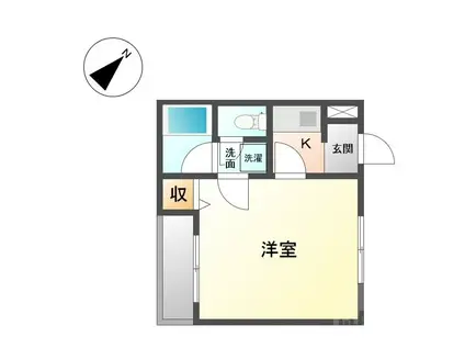 フォレストヴィラ(1K/1階)の間取り写真