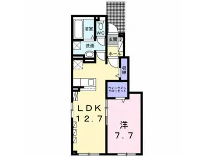 カルム・余市(1LDK/1階)の間取り写真
