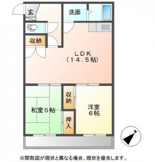 コーポ中仙道(3DK/2階)の間取り写真