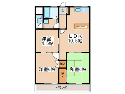 メゾン萩原(3LDK/3階)の間取り写真