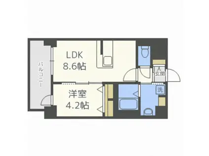 ウィングコート(1LDK/9階)の間取り写真