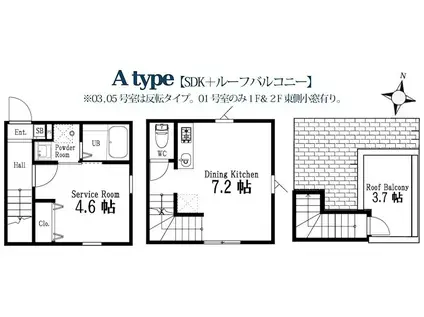 ハーミットクラブハウスノールノール(1DK/1階)の間取り写真