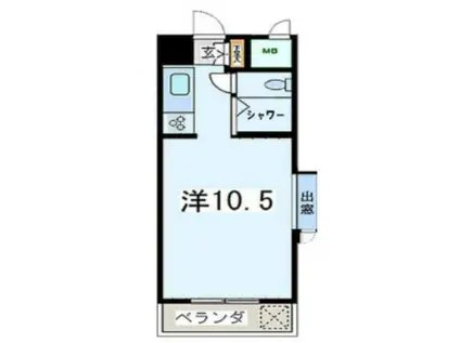 ダイアパレス根岸(ワンルーム/6階)の間取り写真