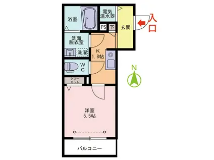 ベレオ文京(1K/3階)の間取り写真