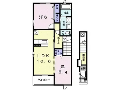 プリムローズ(2LDK/2階)の間取り写真